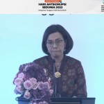Menteri Keuangan Sri Mulyani Indrawati dalam Puncak Peringatan Hakordia Kemenkeu 2022 di Jakarta, Selasa (13/12/2022). (ANTARA/AstridFaidlatulHabibah)-1670913945
