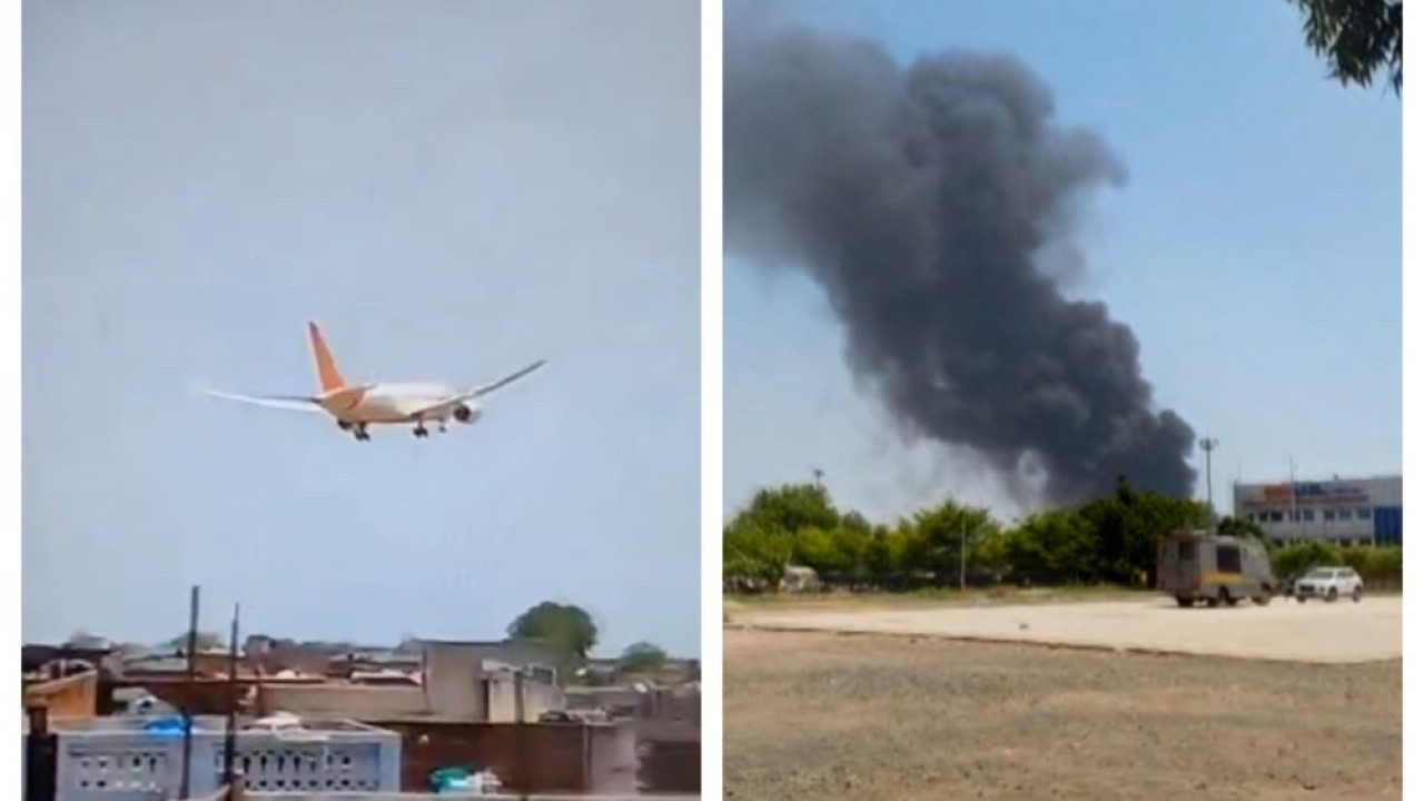Pesawat Air India jatuh usai lepas landas dari kota Ahmedabad di India barat/ist
