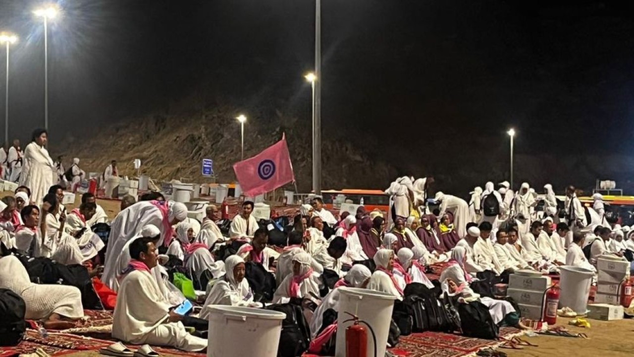 Jemaah haji Indonesia tiba di Muzdalifah. (Foto: Istimewa/Kemenag)