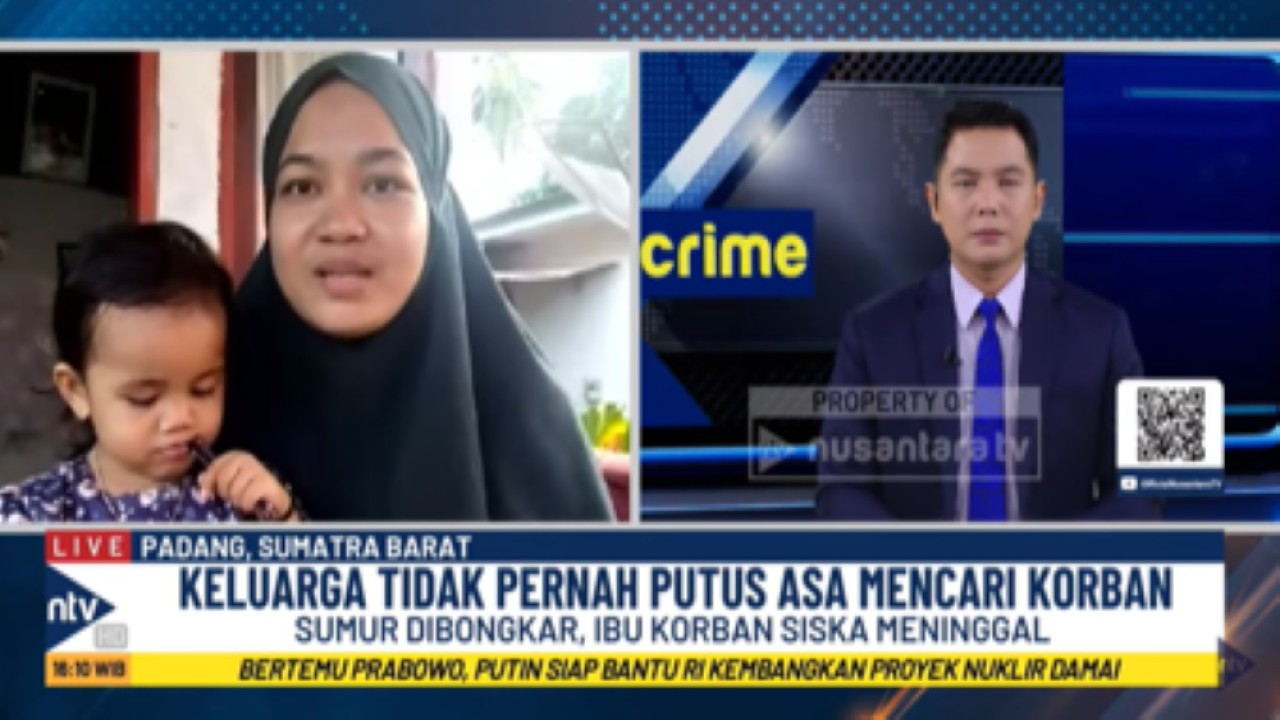 Kakak korban Diana Paramita Rusdi saat diwawancara Nusantara TV