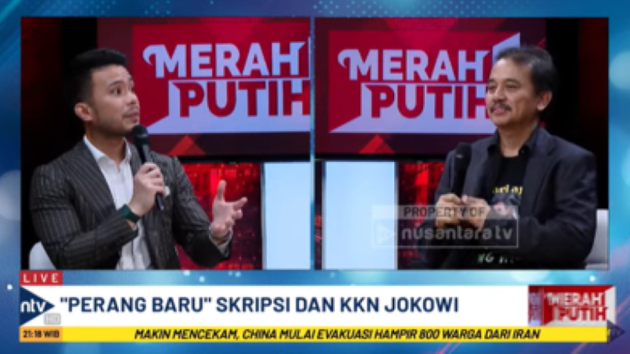 Kuasa hukum Jokowi, Yakup Hasibuan terlibat debat panas dengan pakar telematika Roy Suryo dalam acara "Merah Putih" di Nusantara TV yang membahas dugaan ijazah palsu Jokowi