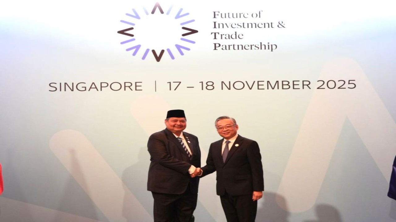 Menteri Koordinator Bidang Perekonomian RI Airlangga Hartarto saat menghadiri the 1st Future Investment and Trade Partnership Ministerial Meeting (FMM) di Singapura/Foto: Istimewa