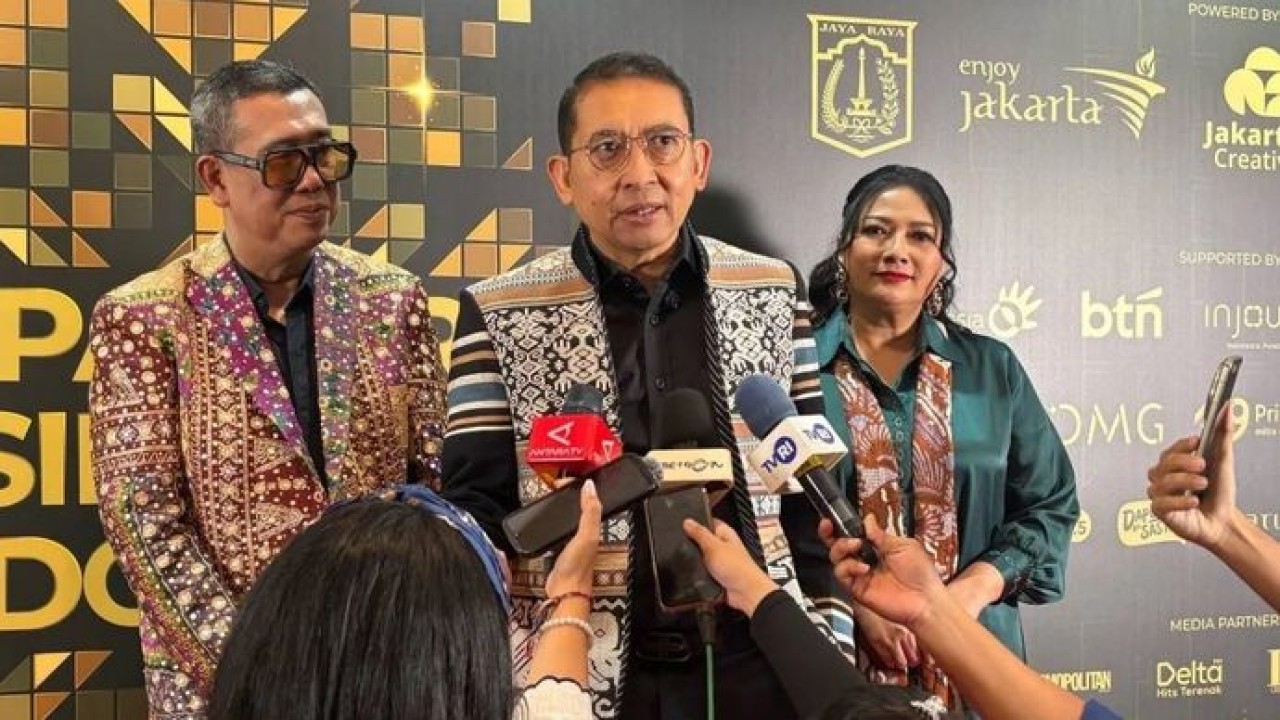 Menteri Kebudayaan Fadli Zon saat ditemui dalam gelaran FFI 2025 di Jakarta, Kamis malam, 20 November 2025. (Antara)