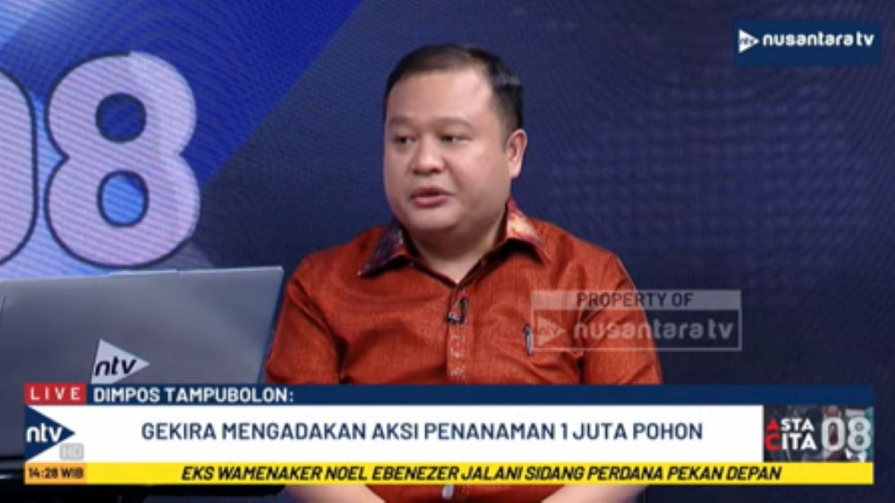 Bendahara Umum PP Gekira Dimpos Tampubolon dalam dialog program Asta Cita Nusantara TV