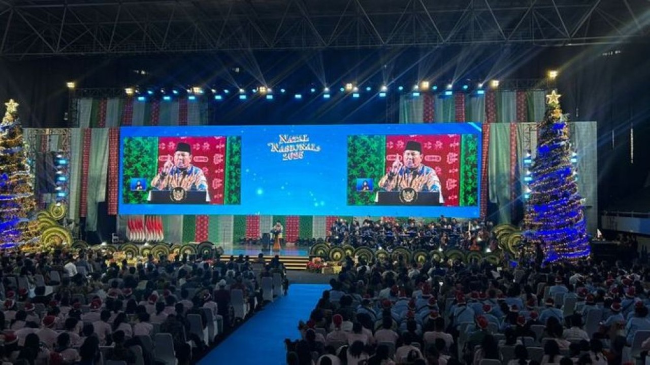 Presiden Prabowo Subianto dalam Perayaan Natal Nasional di Jakarta, Senin, 5 Januari 2026. (Foto: NTVnews)