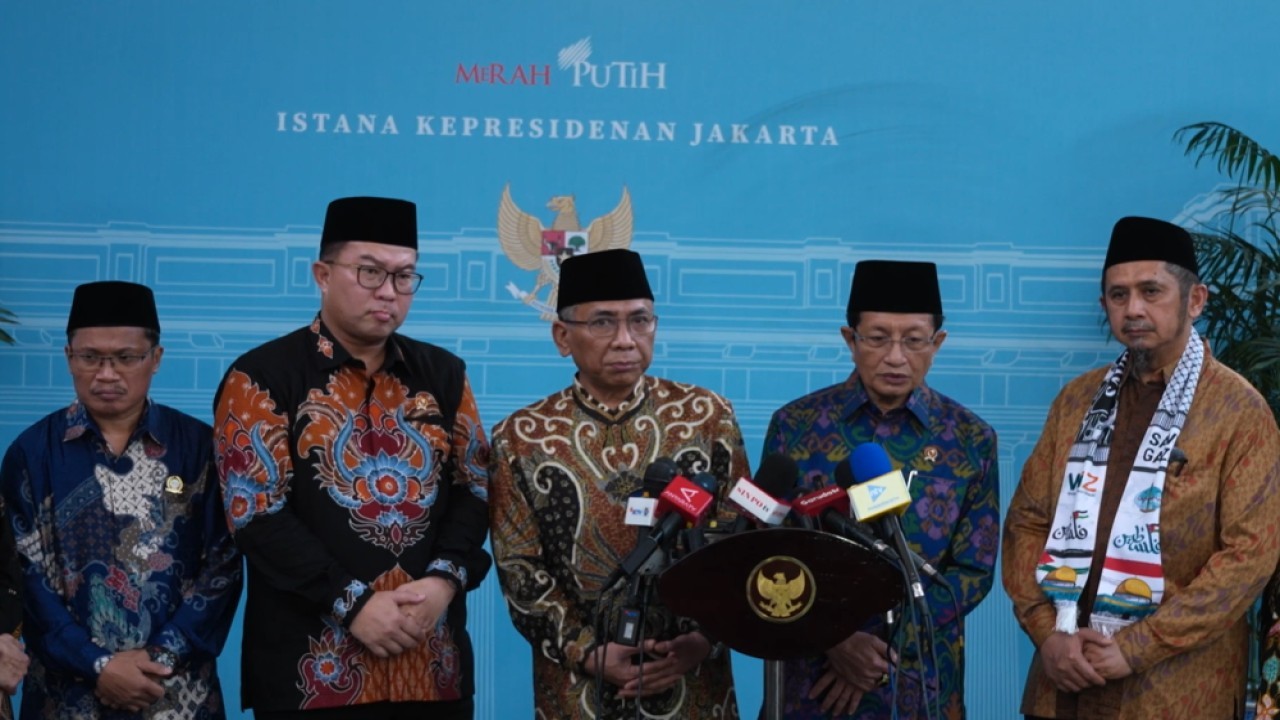Ketua Umum Pengurus Besar Nahdlatul Ulama (PBNU) Yahya Cholil Staquf usai pertemuan tokoh agama bersama Presiden Prabowo di Istana Kepresidenan, Jakarta, Selasa (3/2/2026). (Foto: Dok/Istimewa)