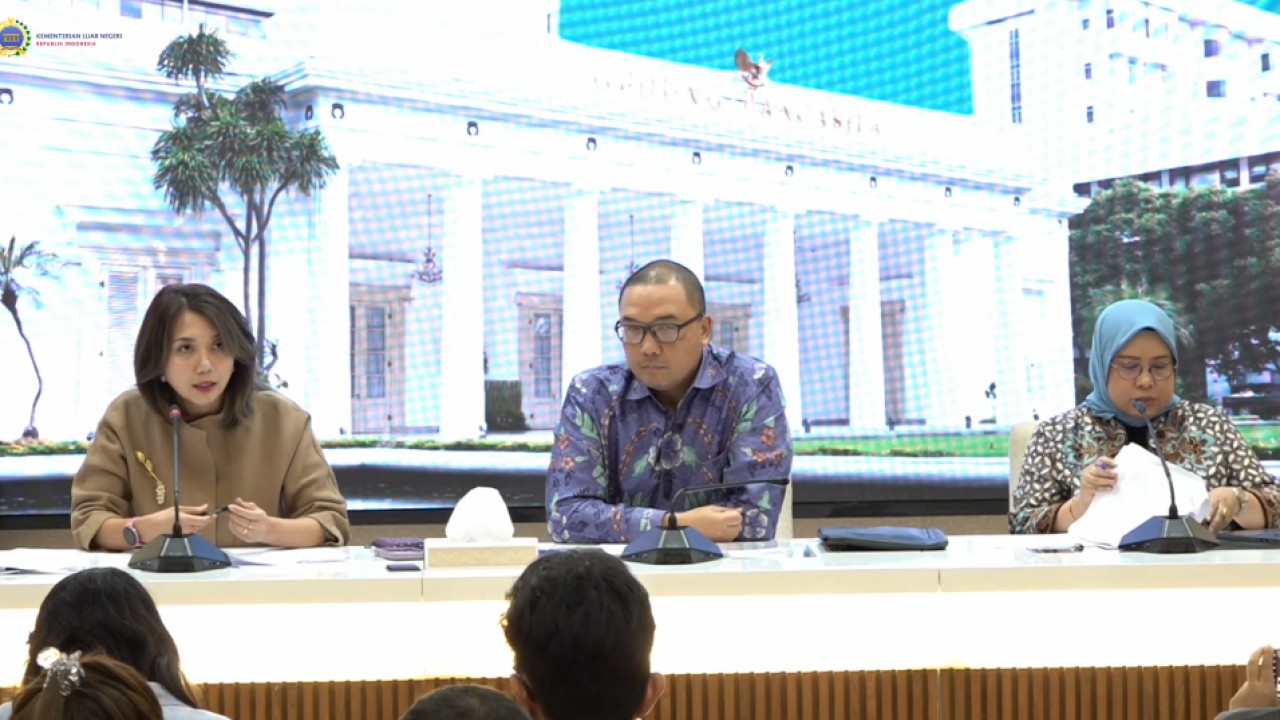Konferensi pers Kemenlu RI. (Foto: Dok/Istimewa/Bakom RI)