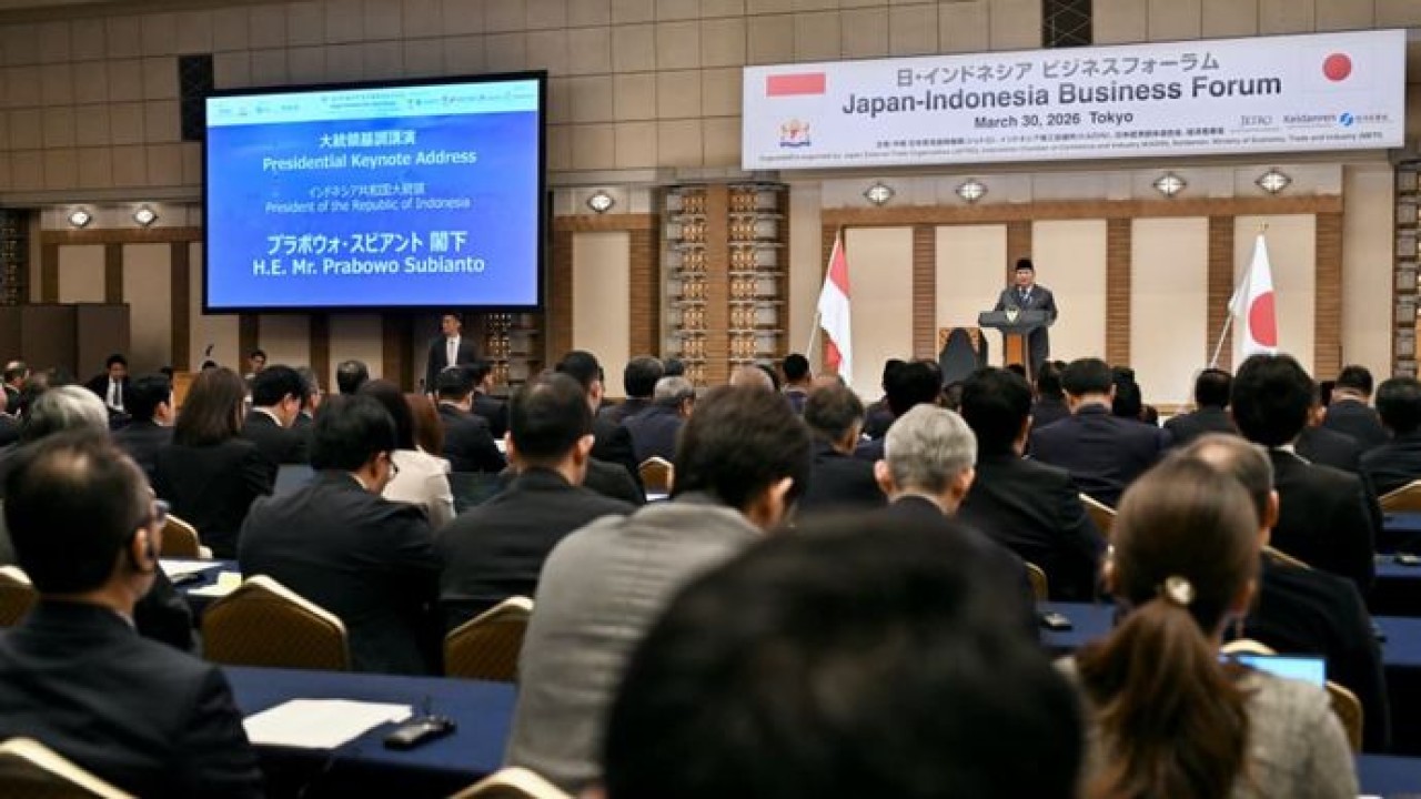 Prabowo Subianto menghadiri Forum Bisnis Indonesia-Jepang yang digelar di Imperial Hotel Tokyo (Sekretaris Presiden)