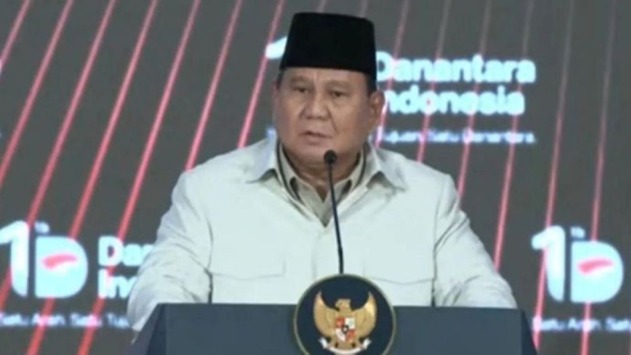 Arsip - Tangkapan layar - Presiden Prabowo Subianto memberikan arahan dalam Tasyakuran HUT Ke-1 Danantara di Wisma Danantara, Jakarta, Rabu 11 Maret 2026. (Foto: ANTARA/Sekretariat Presiden)