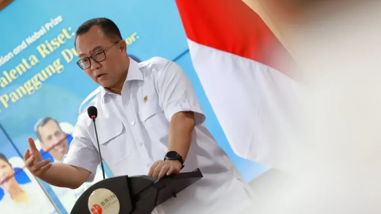 Kepala Badan Riset dan Inovasi Nasional (BRIN) Arif Satria dalam kegiatan Open Talk BRIN Goes to Global Recognition and Nobel Prize bertajuk “BRIN Menjemput Talenta Riset: Dari Sekolah hingga Panggung Dunia” di Jakarta, Senin (20/4/2026). ANTARA/HO-BRIN. (Antara)