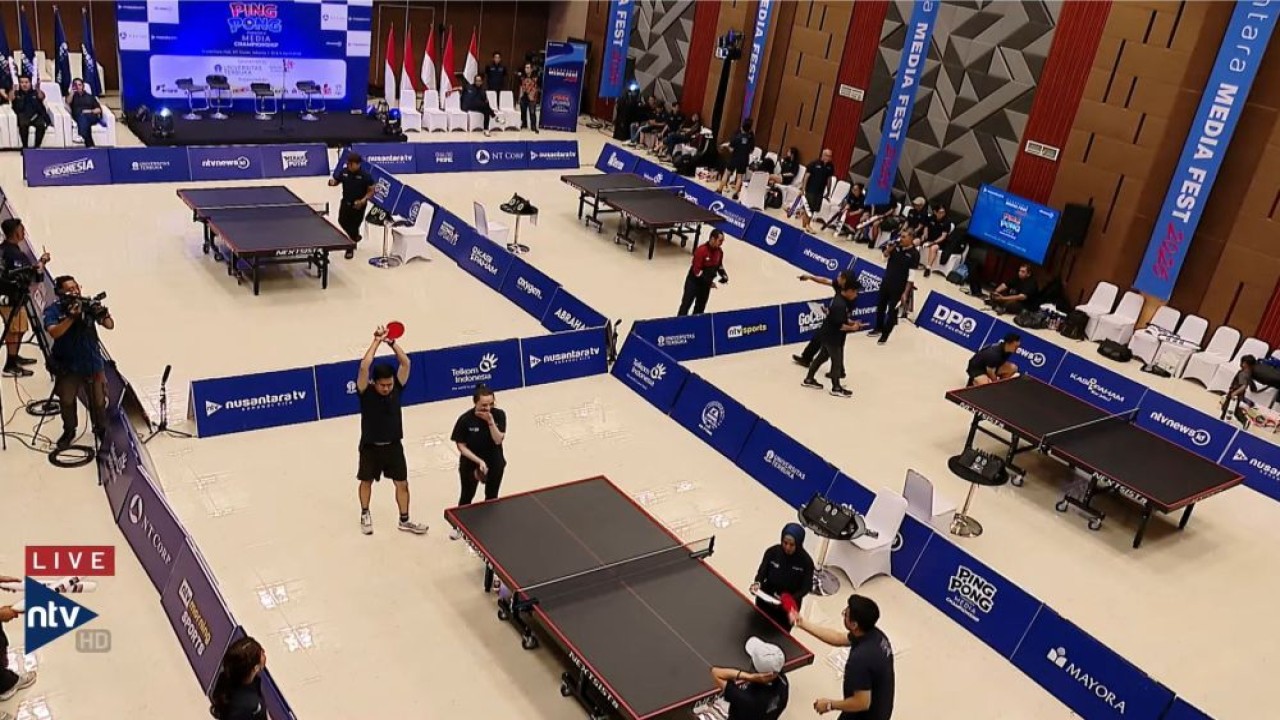 Turnamen Ping Pong Nusantara Media Championship di Nusantara Hall Lantai 9 NT Tower pada Sabtu, 11 April 2026.