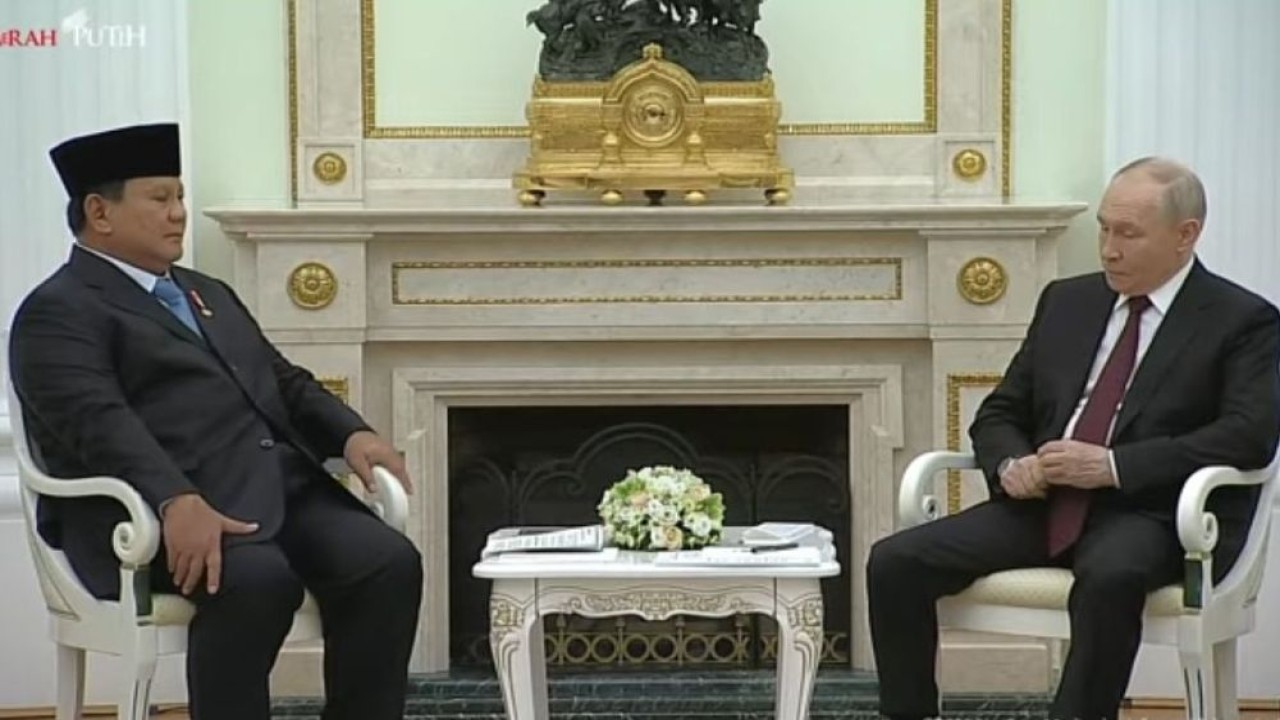Presiden Prabowo Subianto dan Presiden Rusia Vladimir Putin. (Foto: Tangkapan Layar)