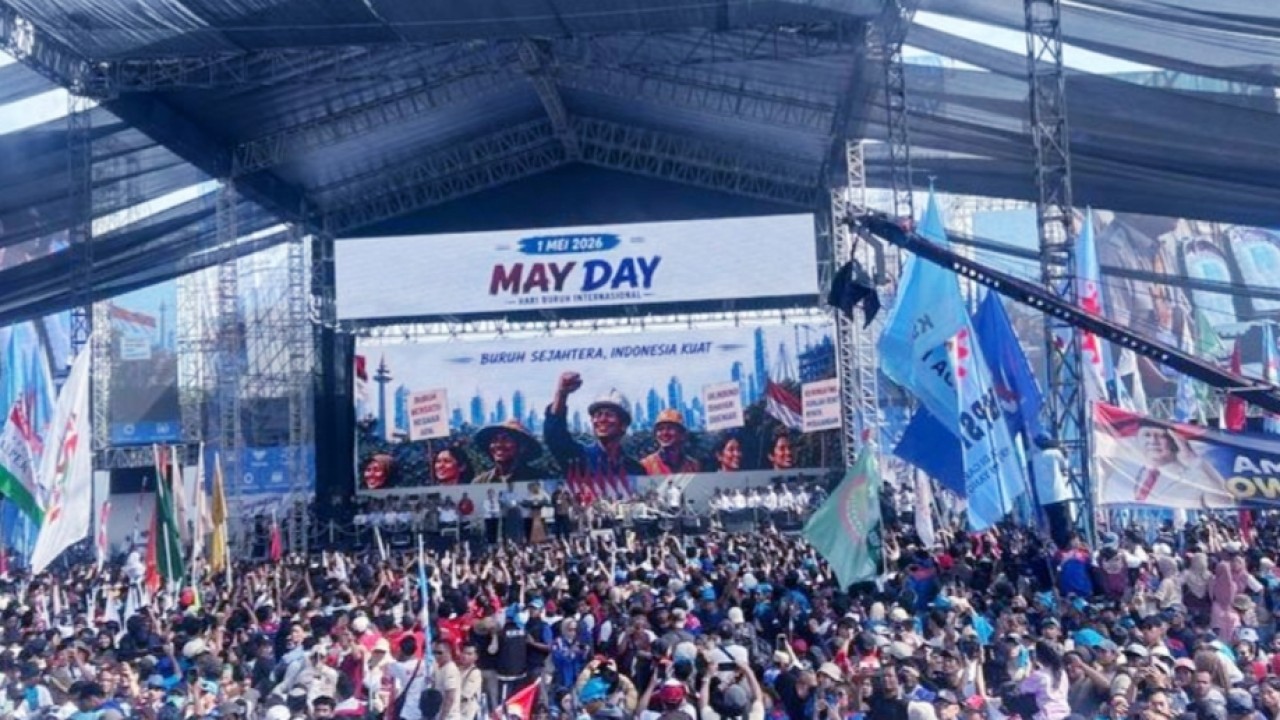 Prabowo Subianto di May Day atau Hari Buruh (NTVnews)