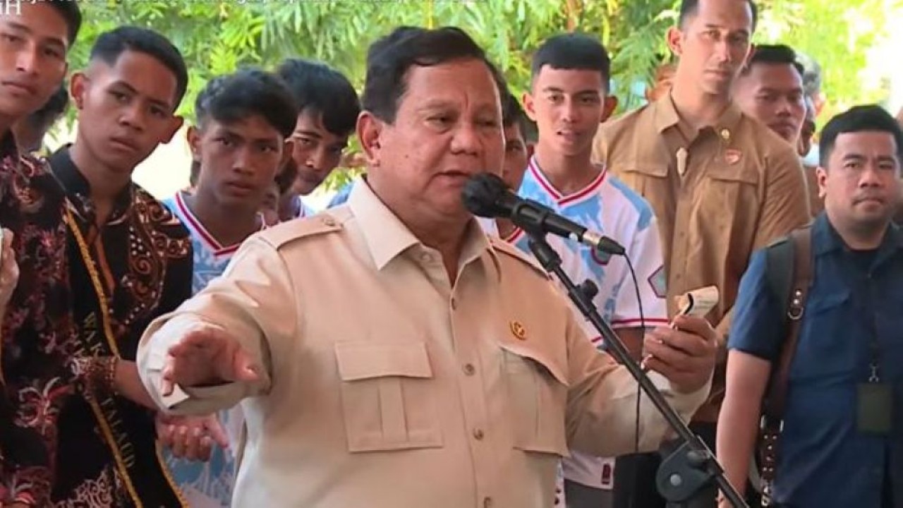 Presiden Prabowo Subianto melakukan kunjungan kerja ke Pulau Miangas, Kepulauan Talaud, Sulawesi Utara, pada Sabtu, 9 Mei 2026. (Foto: Sekretariat Presiden)