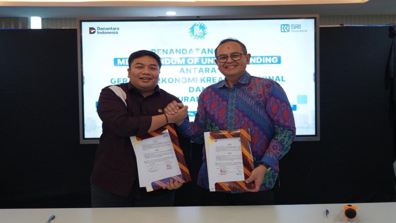 Gerakan Ekonomi Kreatif Nasional (Gekrafs) resmi menjalin kolaborasi bersama BRI Insurance melalui penandatanganan Memorandum of Understanding (MoU) pada Rabu (17/6/26). (Foto: Dok/Istimewa)