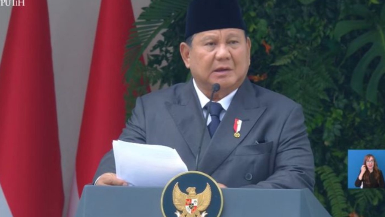 Prabowo Pidato di Hari Pancasila (Tangkapan Layar)