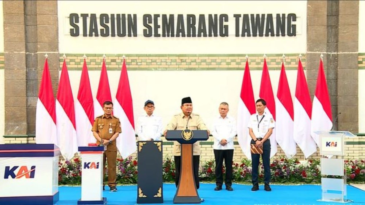 Prabowo Subianto dalam Peresmian Renovasi Cagar Budaya Stasiun Semarang Tawang (Istimewa)
