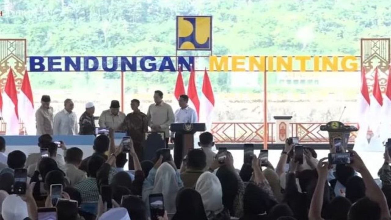Presiden Prabowo Subianto meresmikan lima bendungan yang dipusatkan di Meninting di Kabupaten Lombok Barat, Nusa Tenggara Barat (NTB), Jumat, 10 Juli 2026. (Foto: Istimewa)