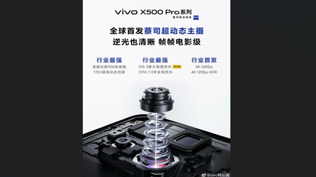 Vivo X500 mengandalkan kamera dengan dynamic range tinggi. (Foto: Istimewa via Gizmochina)